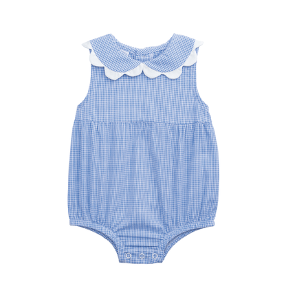 Blue Gingham Scallop Bubble