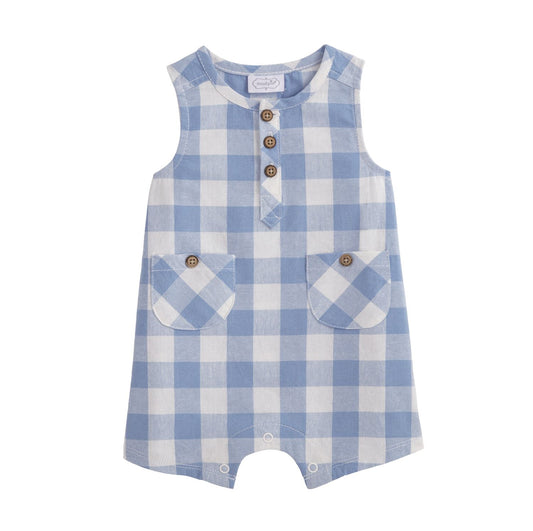 Blue Check Romper