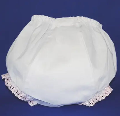 White Eyelet Trim Diaper Cover