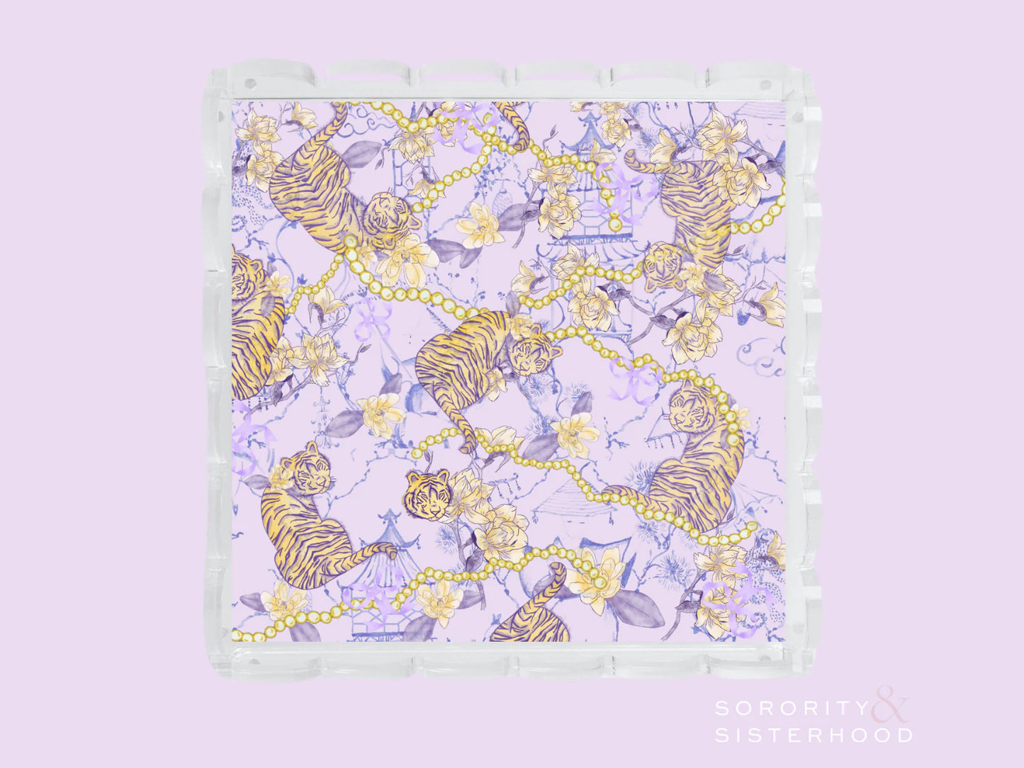 LSU Tigers Acrylic Scalloped Tray
