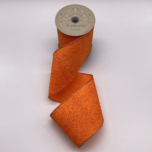 4" Poplin Glitter Splatter Ribbon, Orange