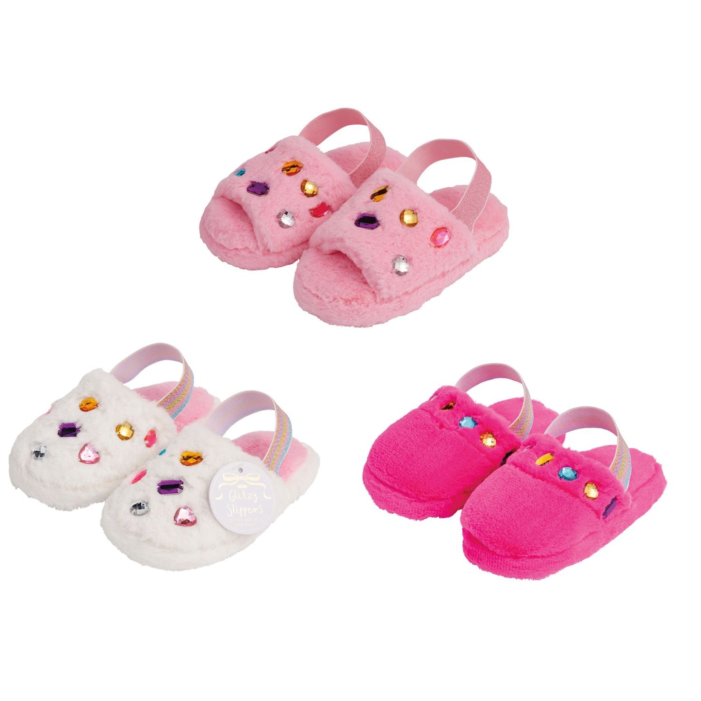 Jeweled Fur Slippers