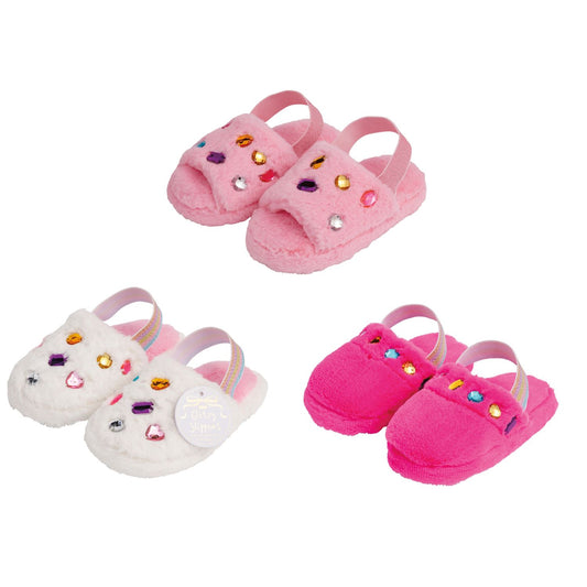 Jeweled Fur Slippers