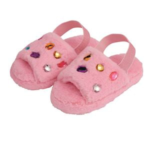 Jeweled Fur Slippers