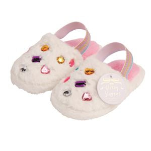 Jeweled Fur Slippers