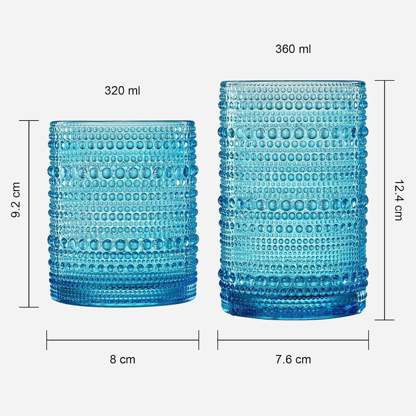 Hobnail Colorful Beaded Drinking Glasses