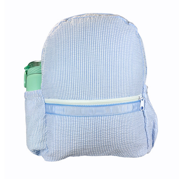 Medium Seersucker Backpack w/ Pocket