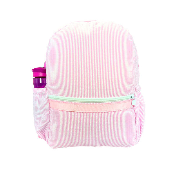 Medium Seersucker Backpack w/ Pocket