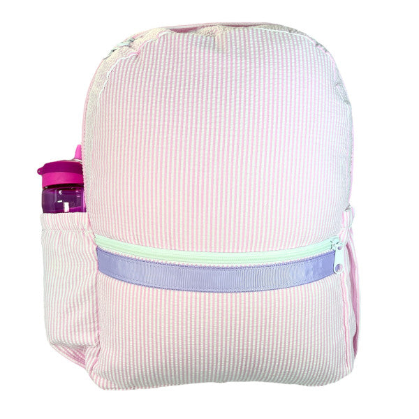 Medium Seersucker Backpack w/ Pocket