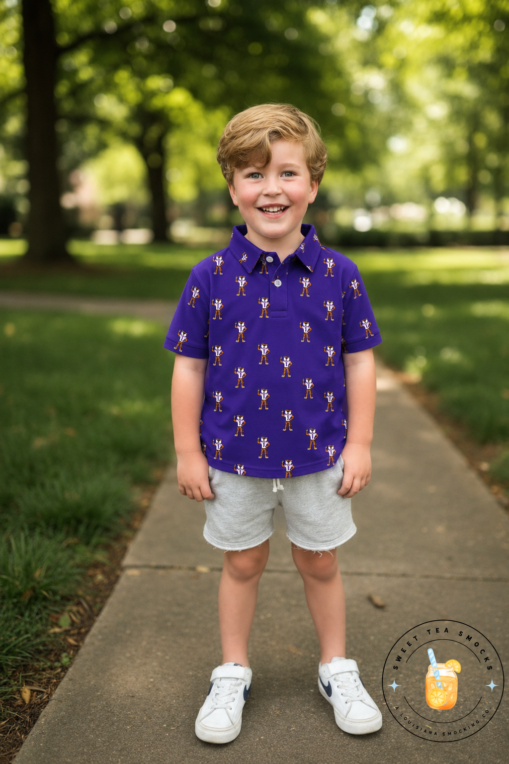 Purple Tiger Bait Youth Polo