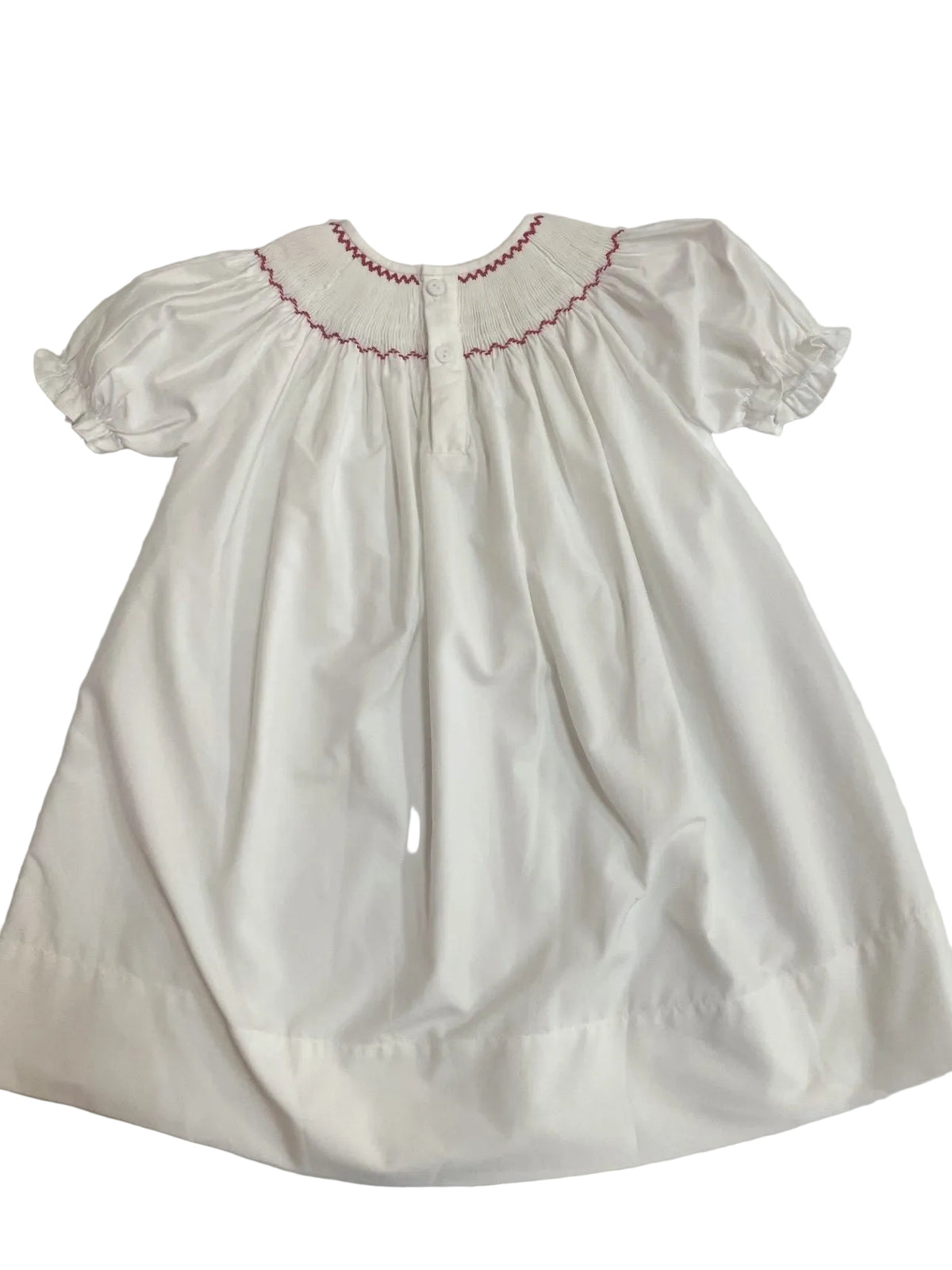 Red Bows and Garland White Smocked Dress