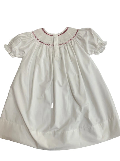 Red Bows and Garland White Smocked Dress