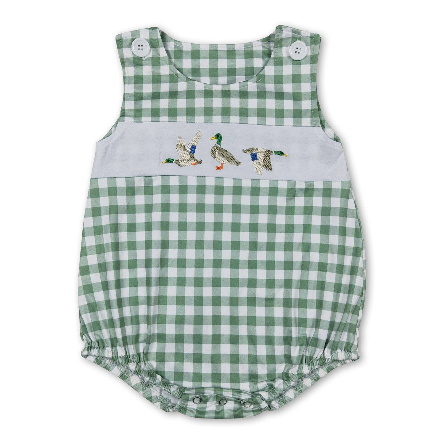 Green Plaid Mallard Duck Bubble