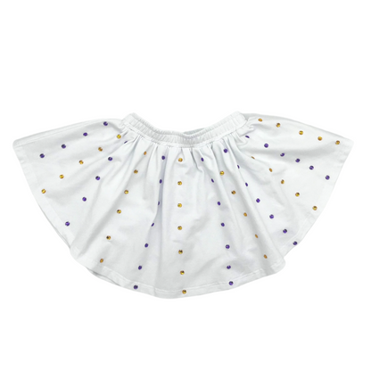 Purple & Gold Stoned Skirt Set