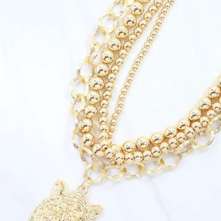 Bree Beaded Layered Tiger Necklace