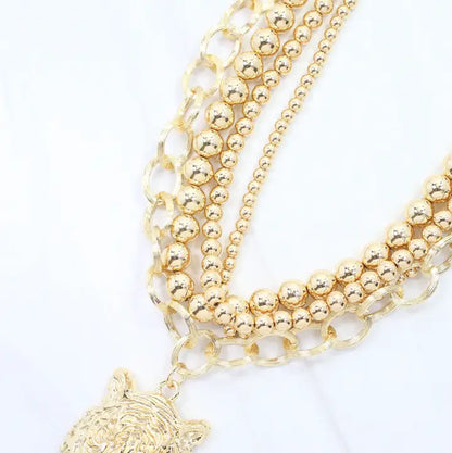 Bree Beaded Layered Tiger Necklace