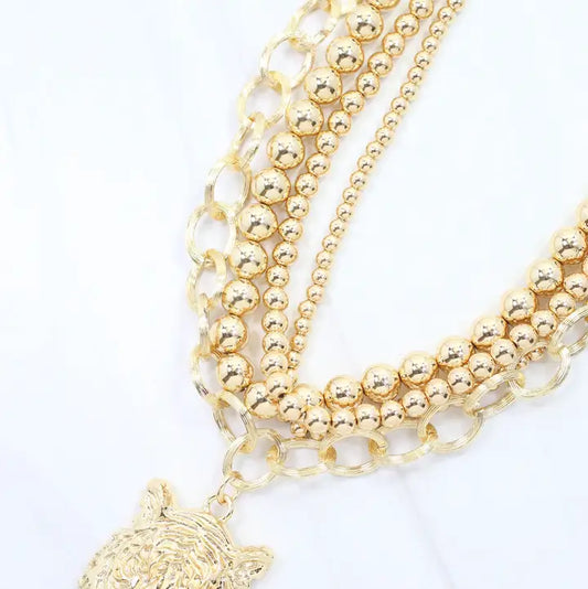 Bree Beaded Layered Tiger Necklace