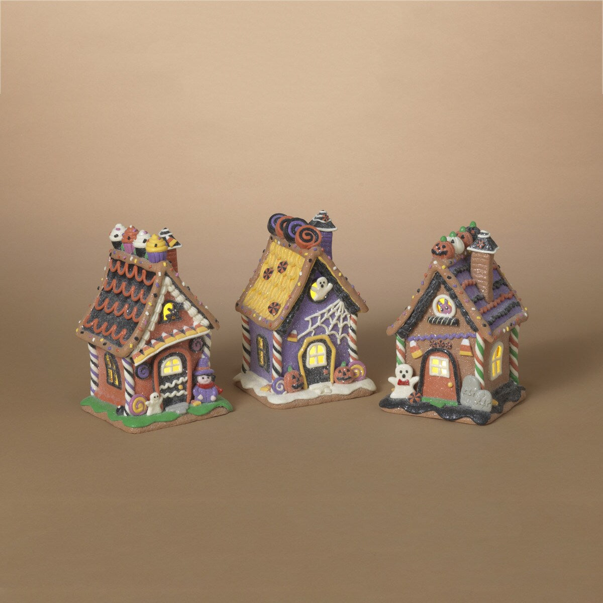 Lighted Clay Dough Halloween Ginger Bread House