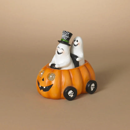 LED Ghost in Pumpkin Car with Moving Eyes