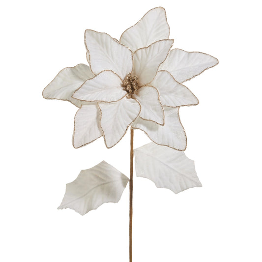 27" Ivory Poinsettia Stem