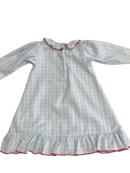 Nutcracker Embroidered Blue Plaid Gown