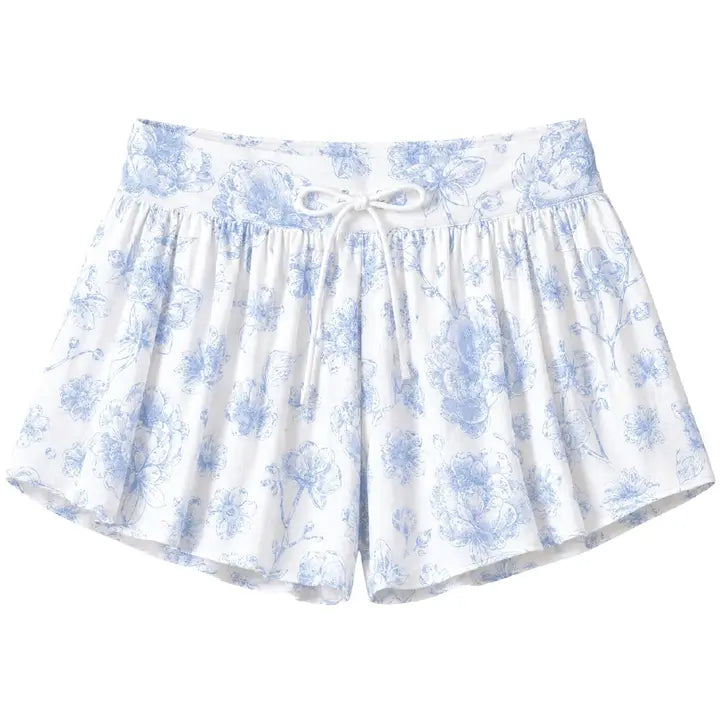 Beautiful Blue Toile Butterfly Shorts