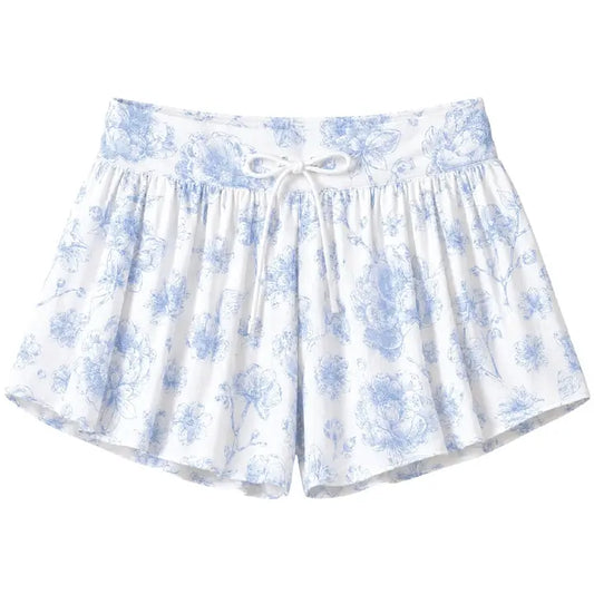 Beautiful Blue Toile Butterfly Shorts