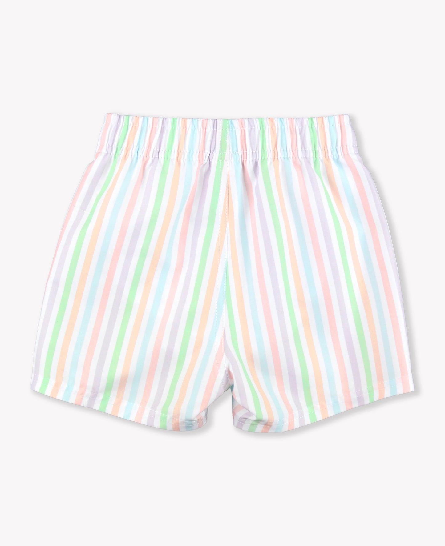 Pale Rainbow Stripe Swim Trunks