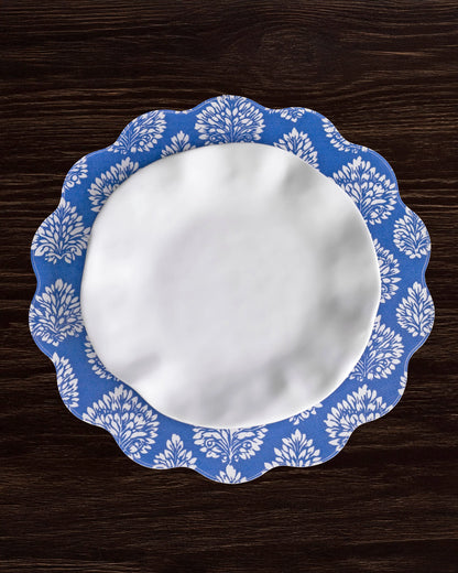 VIDA Chinoiserie Reversible Round Placemats Set of 4 (Blue and White)