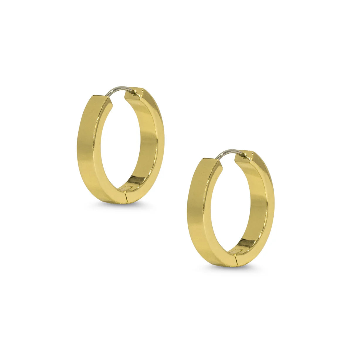 Medium Flat Hoop Earrings – 18k Gold