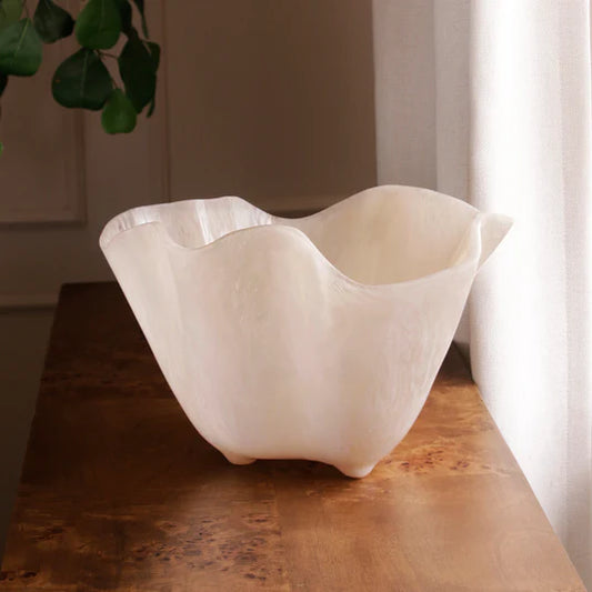 RESIN Alabaster Ice Bucket (White Swirl)