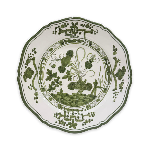 VIDA Faenza 11" Dinner Plate Set of 4 (White and Green)
