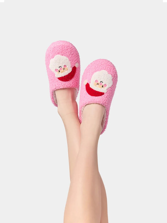 Jolly Santa Slippers- Pink