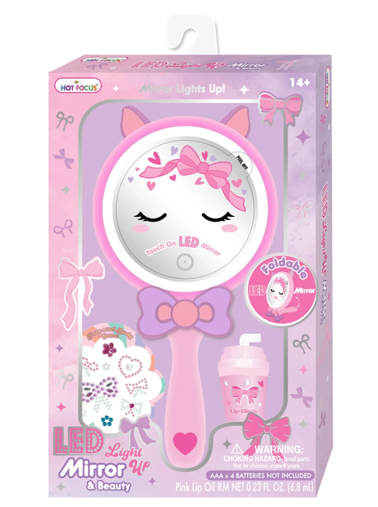 Foldable LED Light Up Mirror and Beauty, Bowtiful