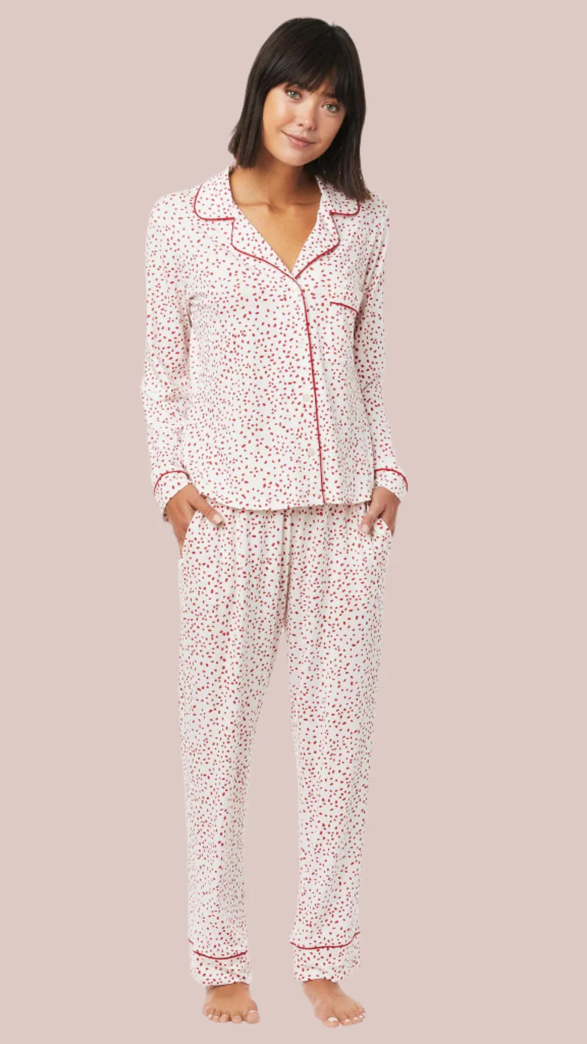 Pima Knit Long-Sleeved Pajamas