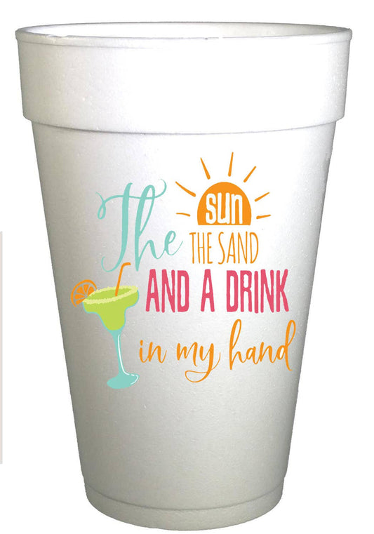 Sun and Sand Margarita Styrofoam Cups
