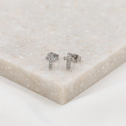 MSMH Faith Petite Cross Cubic Zirconia Earrings