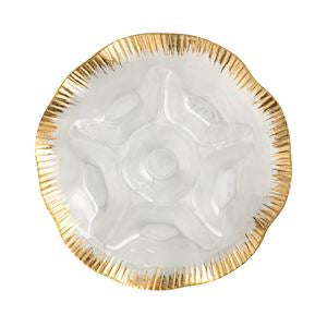 Gold Edge Glass Ruffle Platter