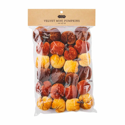 Harvest Velvet Mini Pumpkins Set