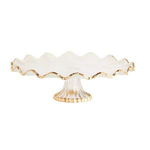 Gold Edge Ruffled Cake Stand