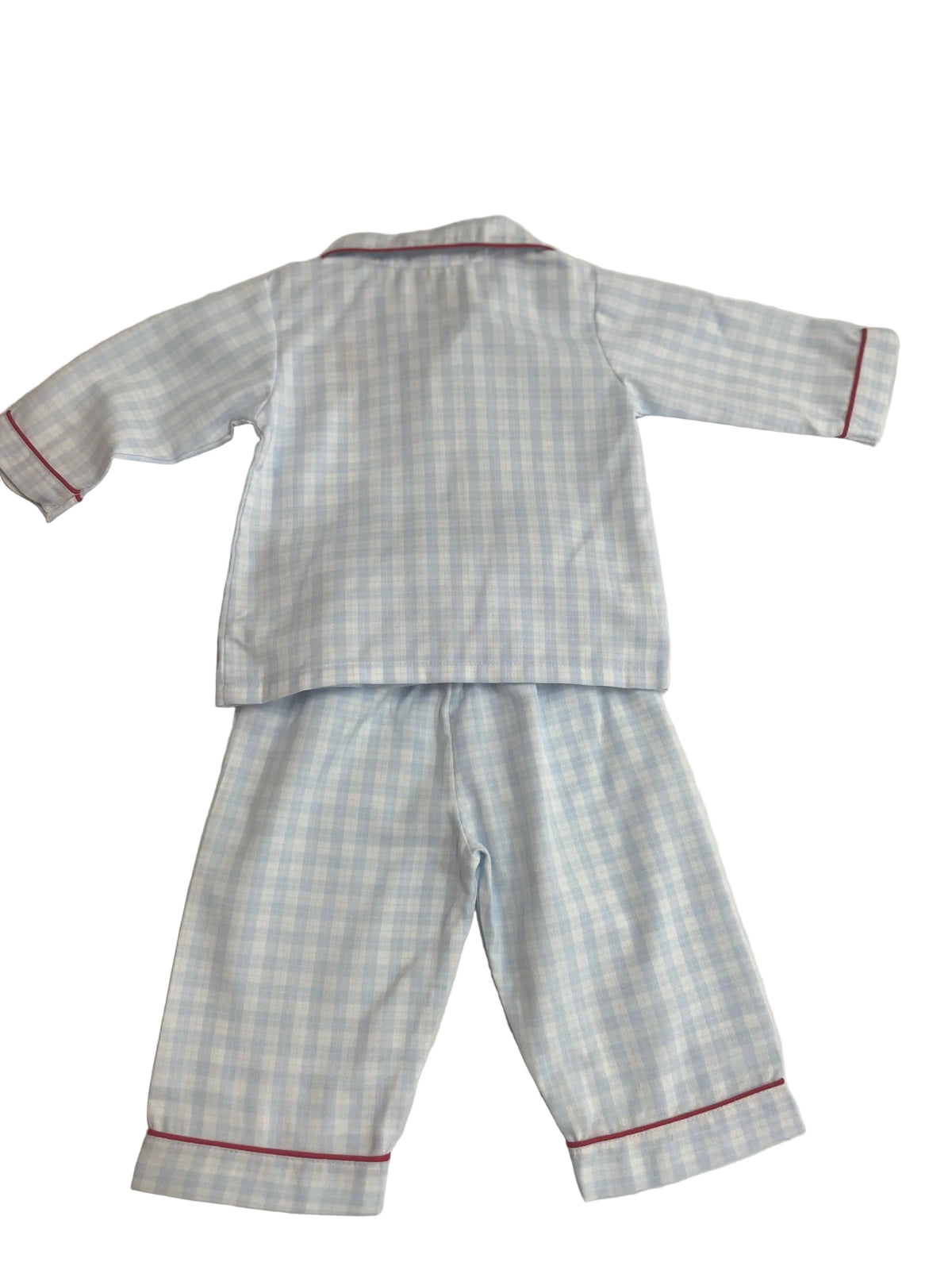 Nutcracker Embroidered Blue Plaid PJ Set