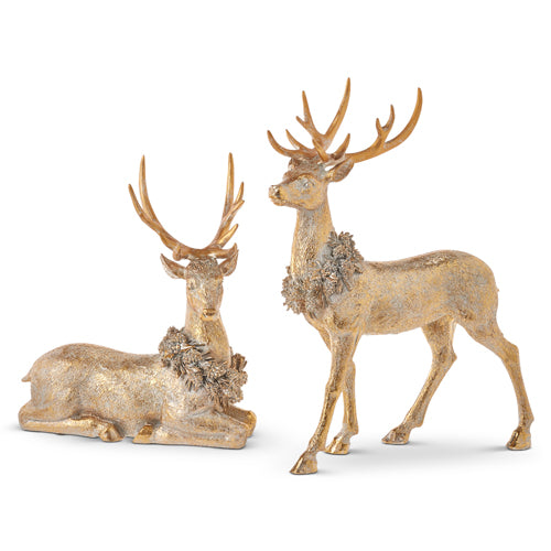 Gold Deer with Wreath (Medium)