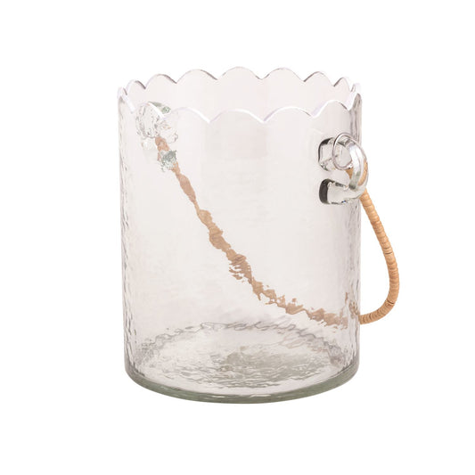 Scalloped Glass Ice Bucket
