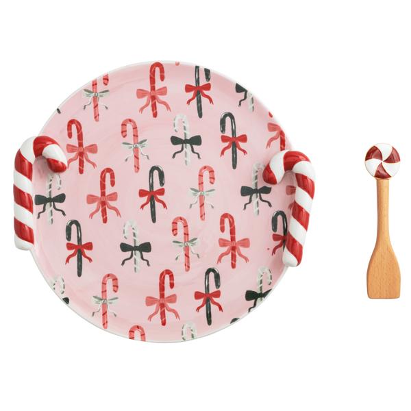 Christmas Candy Handle Cookie Plate