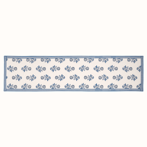 Blue Floral Table Runner
