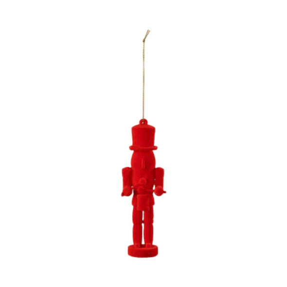 Flocked Toy Soldier Ornament