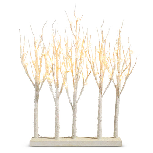 30" Lighted White Iced Grove