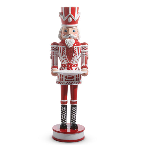 36" Peppermint Nutcracker with Tray