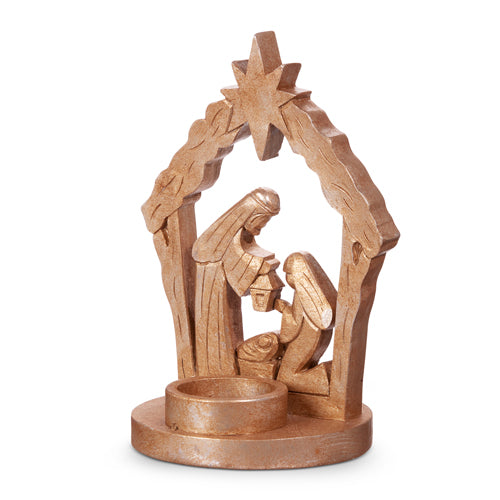 7.25" Holy Family Candle Holder