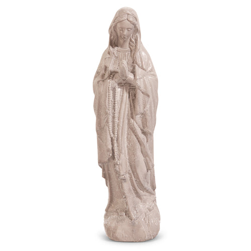 15" Snowy Mary Statue